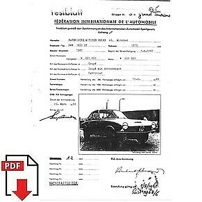 1968 BMW 1600 GT FIA homologation form PDF download